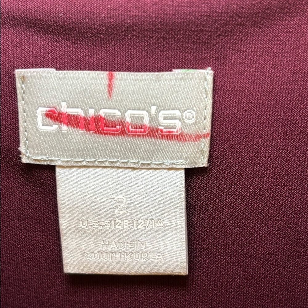 Chico's Deep Red Long Sleeve Dress - Picture 3 of 6